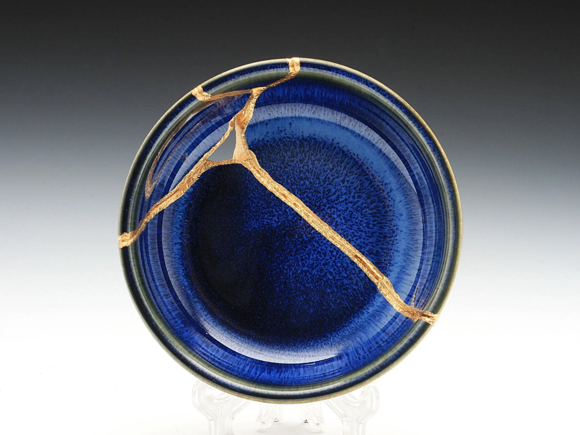 Small Dark Blue Kintsugi Dish Kintsugi Reborn