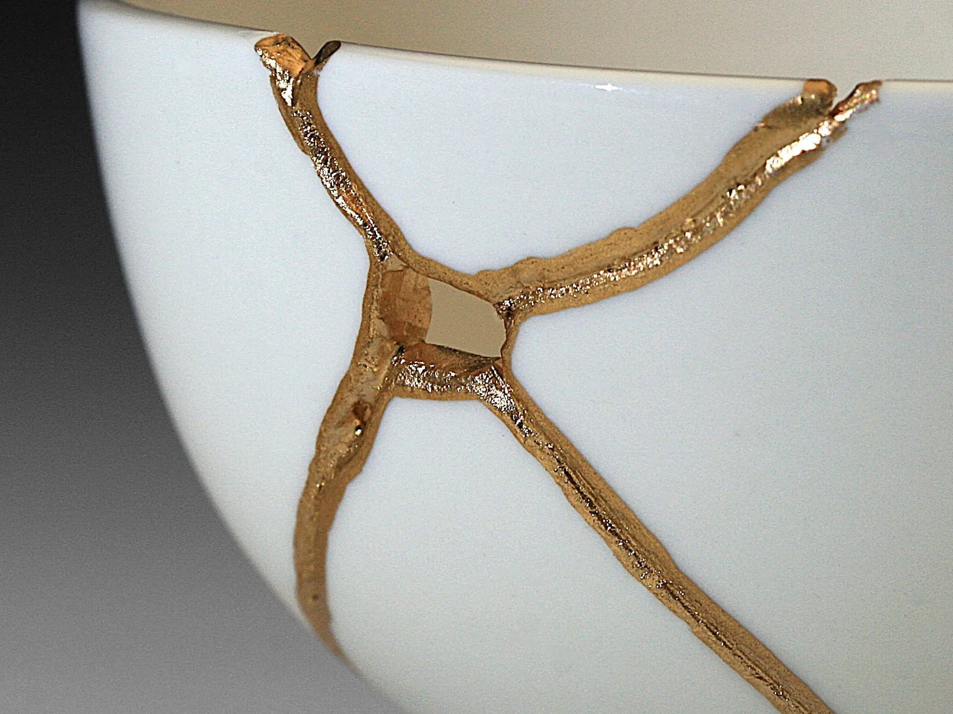 Medium White Kintsugi Bowl Kintsugi Reborn
