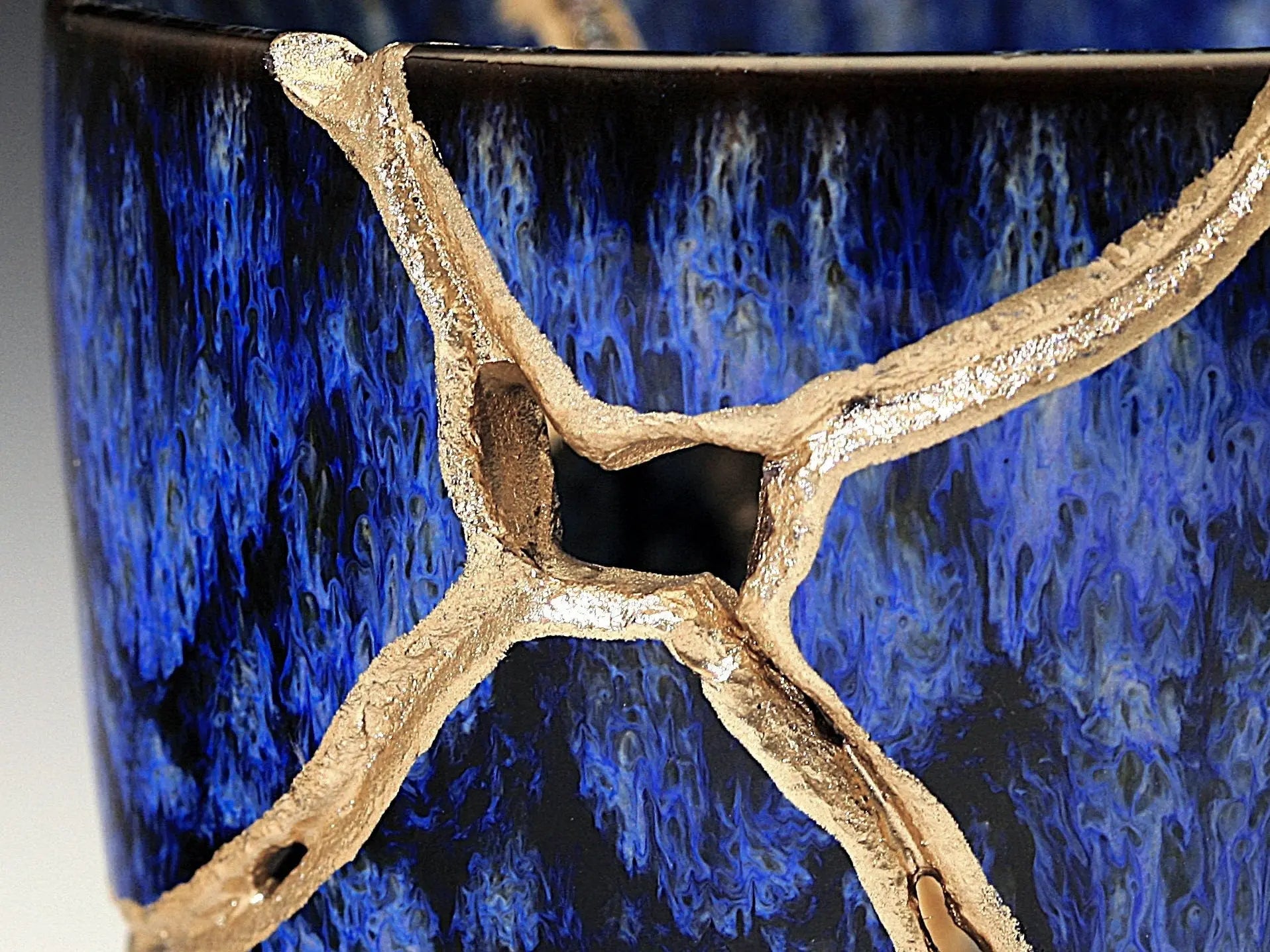 Small Blue Kintsugi Saki Cup Kintsugi Reborn