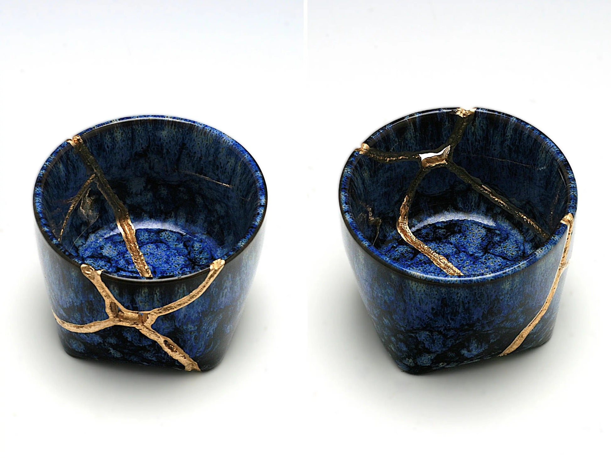 Small Blue Kintsugi Saki Cup Kintsugi Reborn
