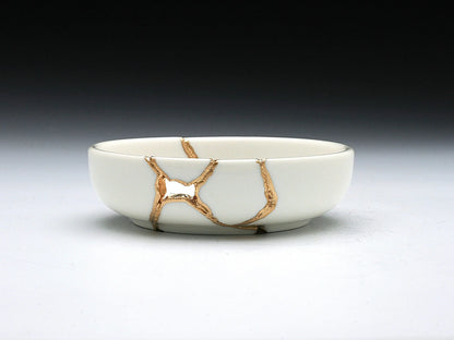Small White Kintsugi Dish Kintsugi Reborn