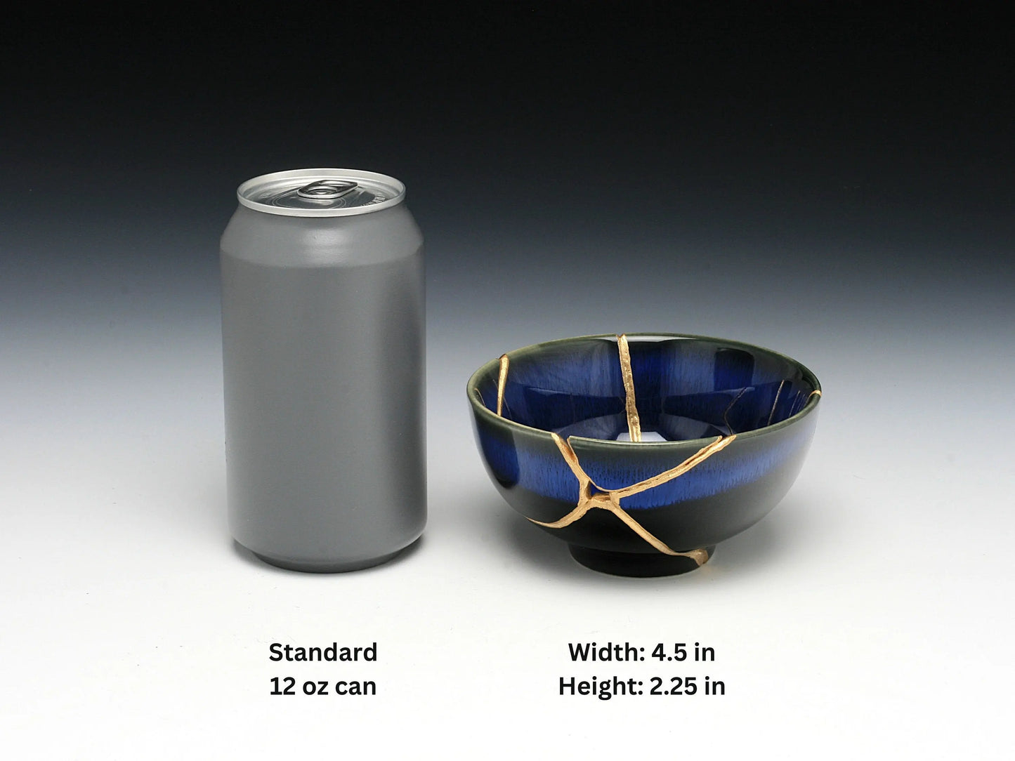 Medium Blue Kintsugi Bowl Kintsugi Reborn