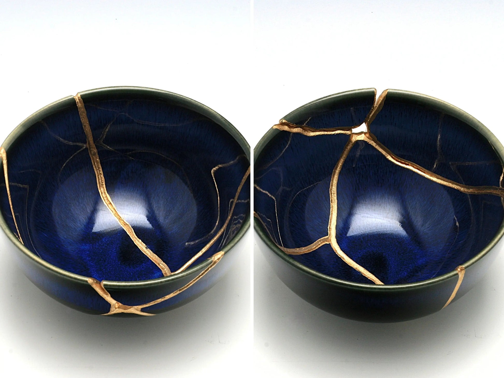 Medium Blue Kintsugi Bowl Kintsugi Reborn