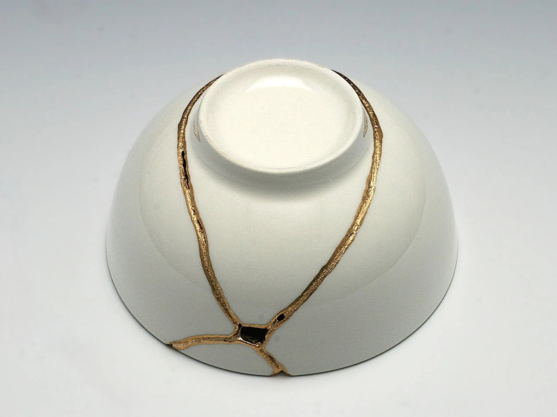 Medium White Kintsugi Bowl Kintsugi Reborn