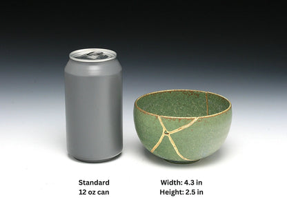 Medium Green Kintsugi Bowl Kintsugi Reborn