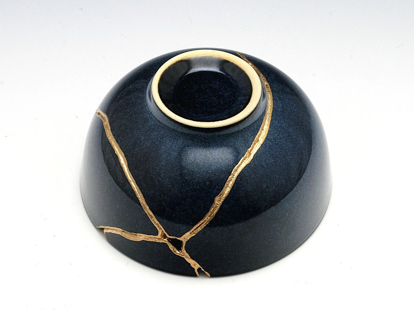 Medium Speckled Dark Blue Kintsugi Bowl Kintsugi Reborn