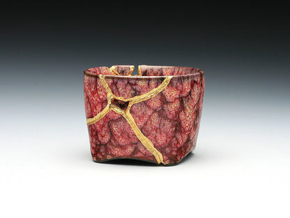 Small Pink Kintsugi Saki Cup Kintsugi Reborn