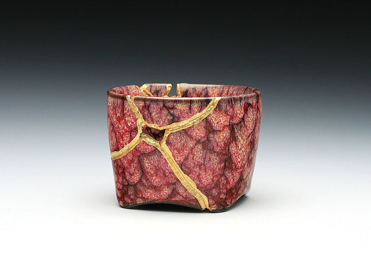 Small Pink Kintsugi Saki Cup Kintsugi Reborn