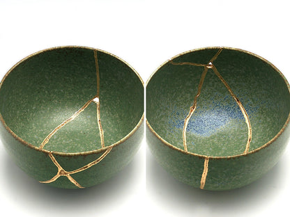 Medium Green Kintsugi Bowl Kintsugi Reborn