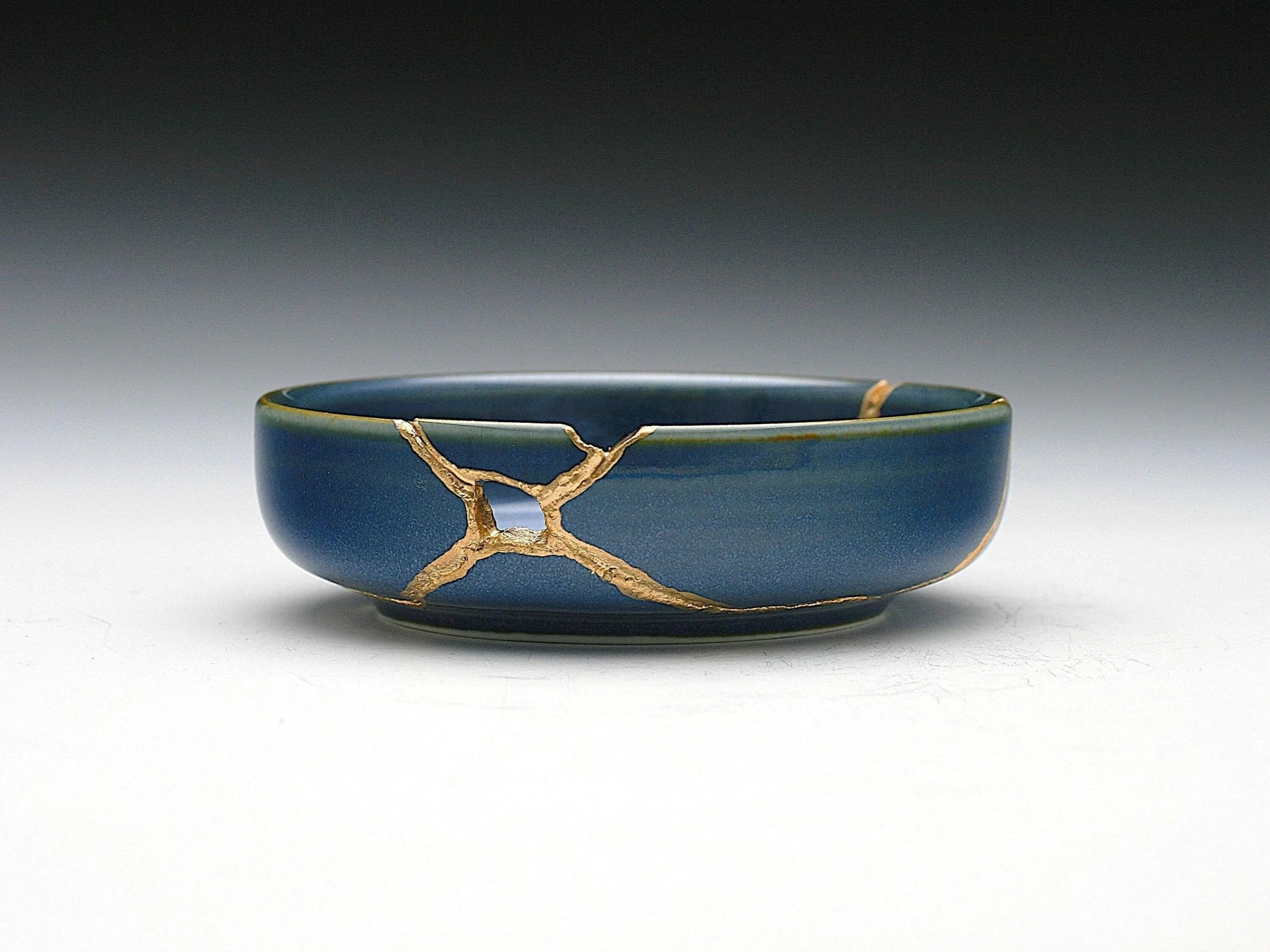 Small Light Blue Kintsugi Dish Kintsugi Reborn