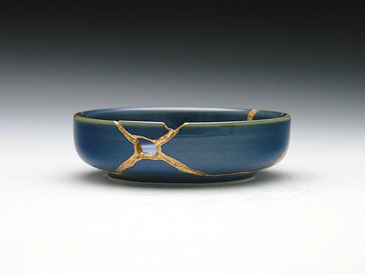 Small Light Blue Kintsugi Dish Kintsugi Reborn