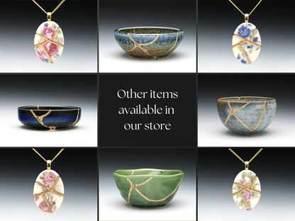 Kintsugi Necklace, Broken China Necklace, New Beginnings Gift, Encouragement Gift, China Anniversary Gift, Sympathy Gift, Kintsugi Pendant Kintsugi Reborn