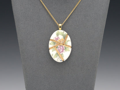 Delicate Floral Kintsugi Necklace Kintsugi Reborn