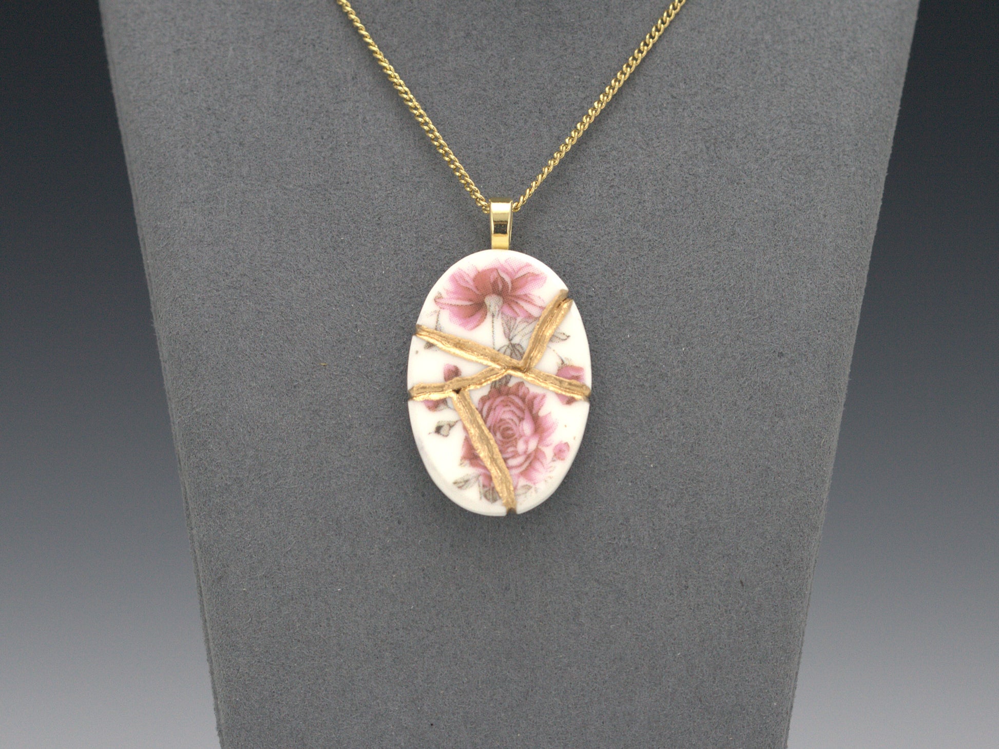 Pink Blossom Kintsugi Pendant Kintsugi Reborn