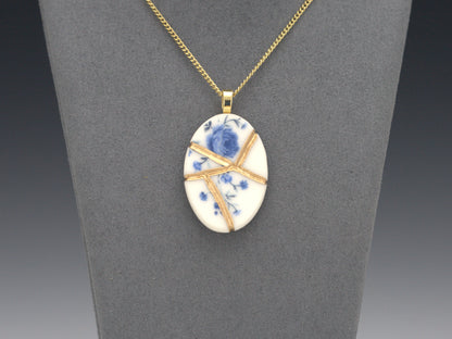 Timeless Blue Kintsugi Pendant Kintsugi Reborn