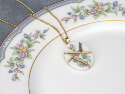 Graceful Flowers Kintsugi Necklace Kintsugi Reborn