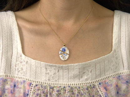 Timeless Blue Kintsugi Pendant Kintsugi Reborn