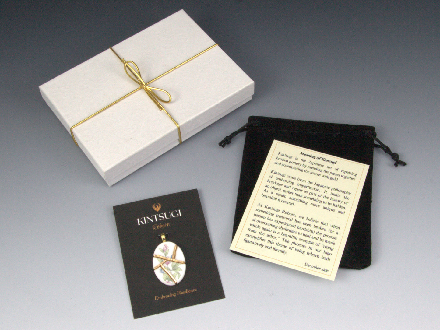 Graceful Flowers Kintsugi Necklace Kintsugi Reborn