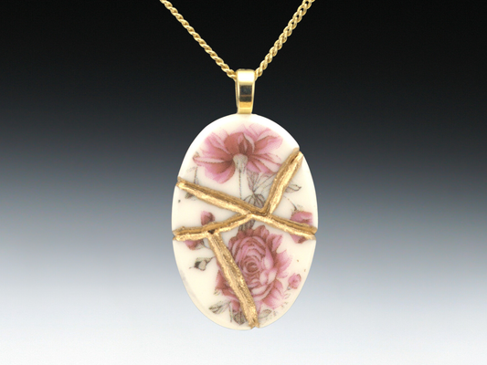 Pink Blossom Kintsugi Pendant Kintsugi Reborn