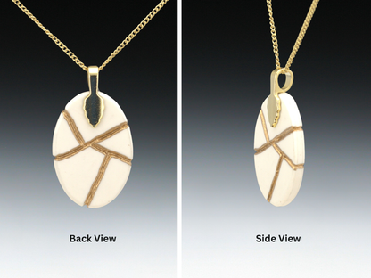 Kintsugi Necklace, Broken China Necklace, New Beginnings Gift, Encouragement Gift, China Anniversary Gift, Sympathy Gift, Kintsugi Pendant Kintsugi Reborn