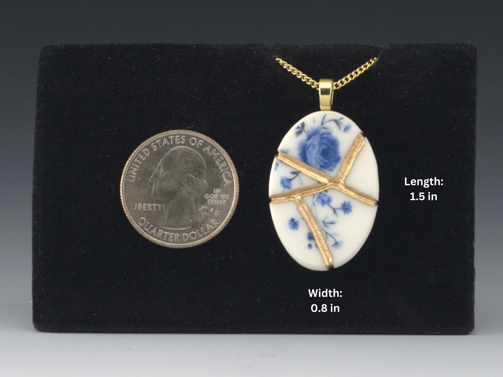 Timeless Blue Kintsugi Pendant Kintsugi Reborn