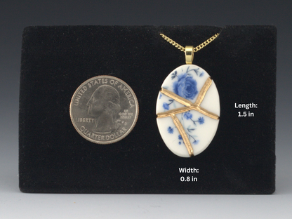 Timeless Blue Kintsugi Pendant Kintsugi Reborn