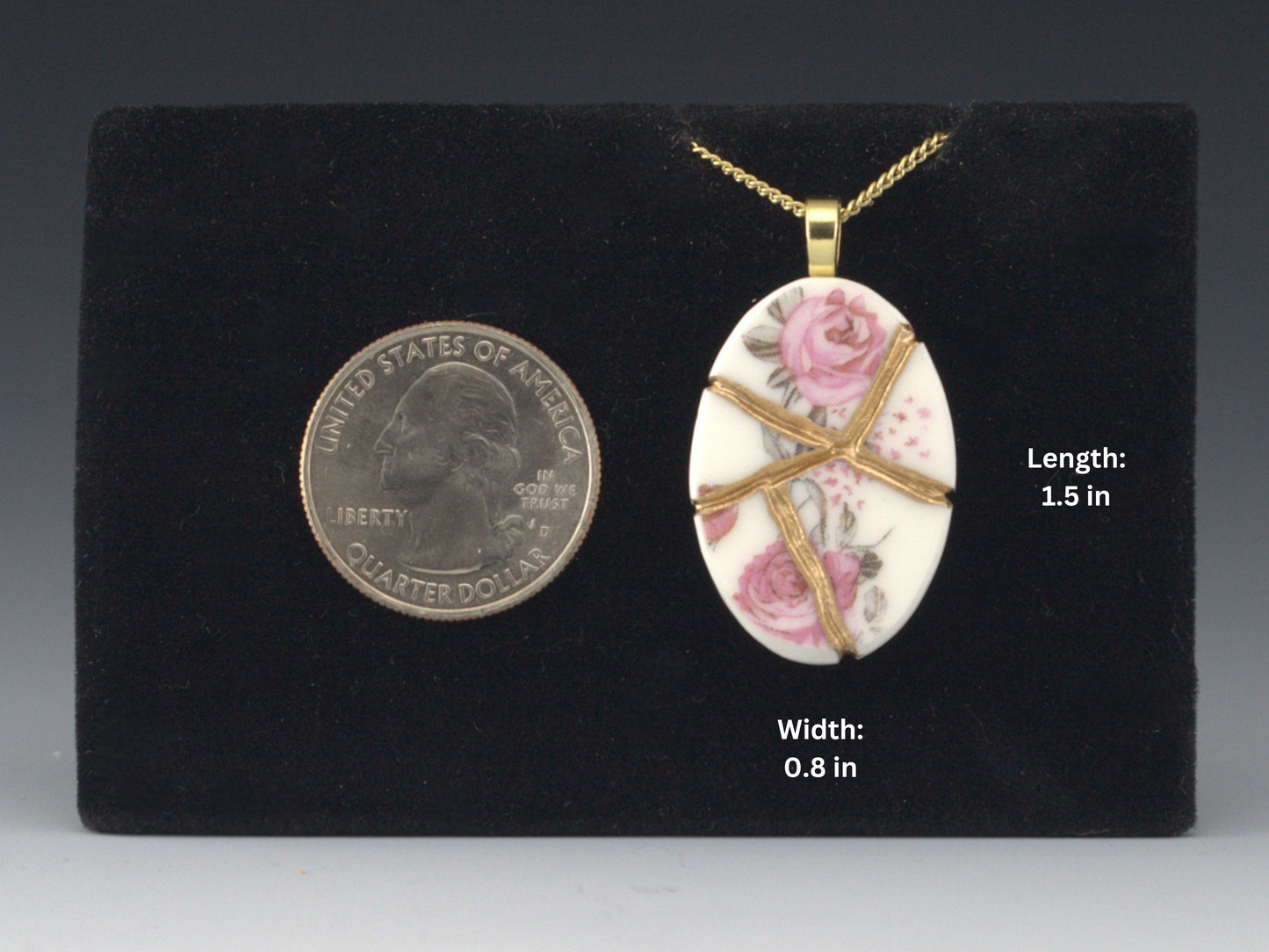Soft Pink Rose Kintsugi Necklace Kintsugi Reborn