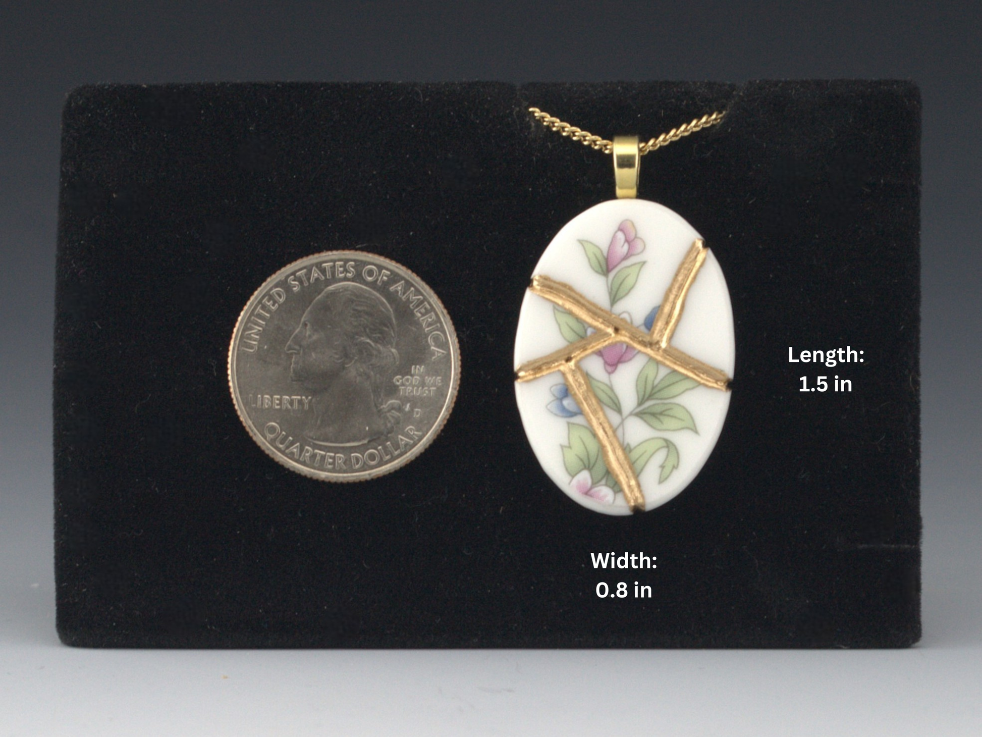 Graceful Flowers Kintsugi Necklace Kintsugi Reborn