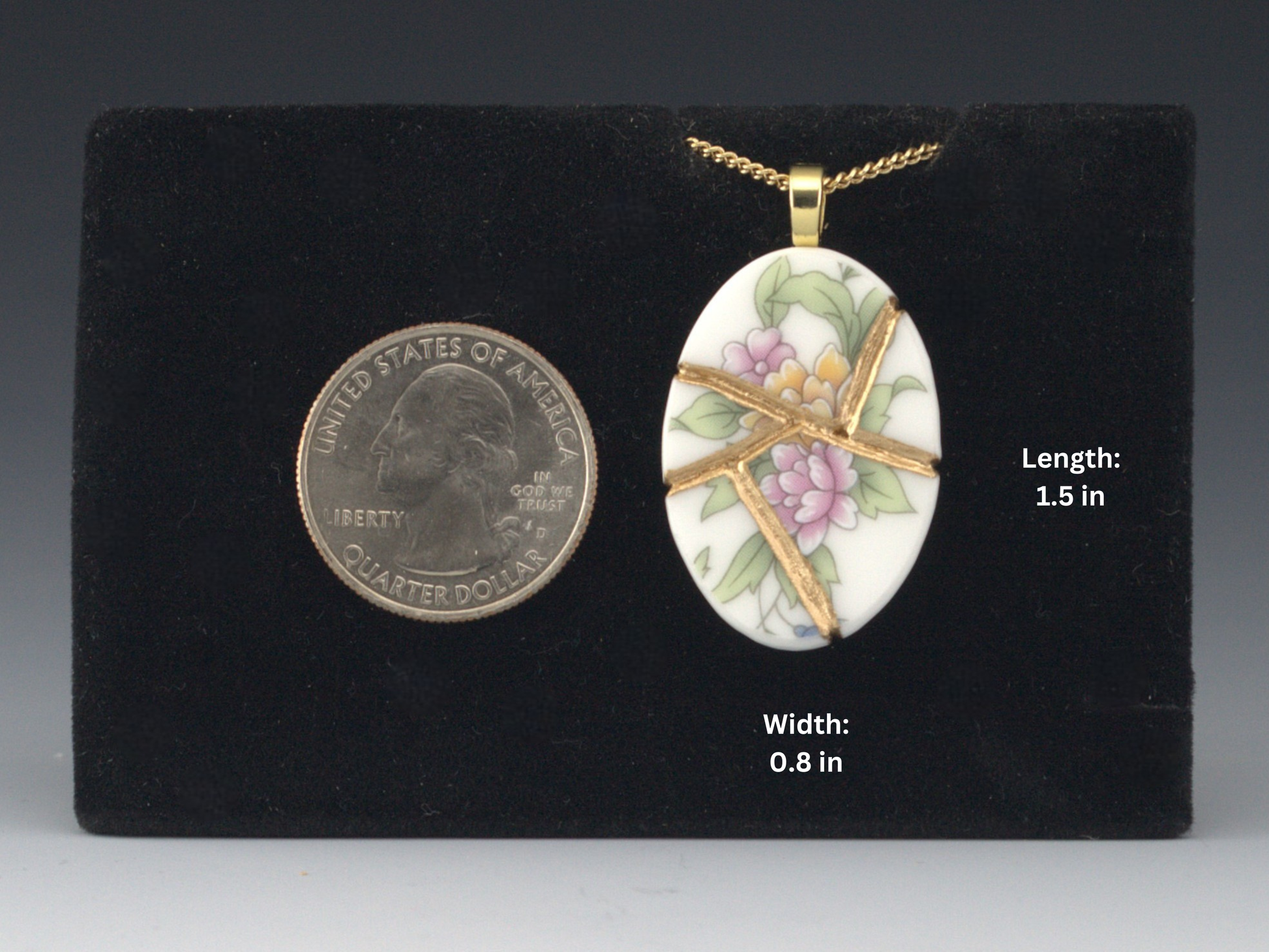 Delicate Floral Kintsugi Necklace Kintsugi Reborn