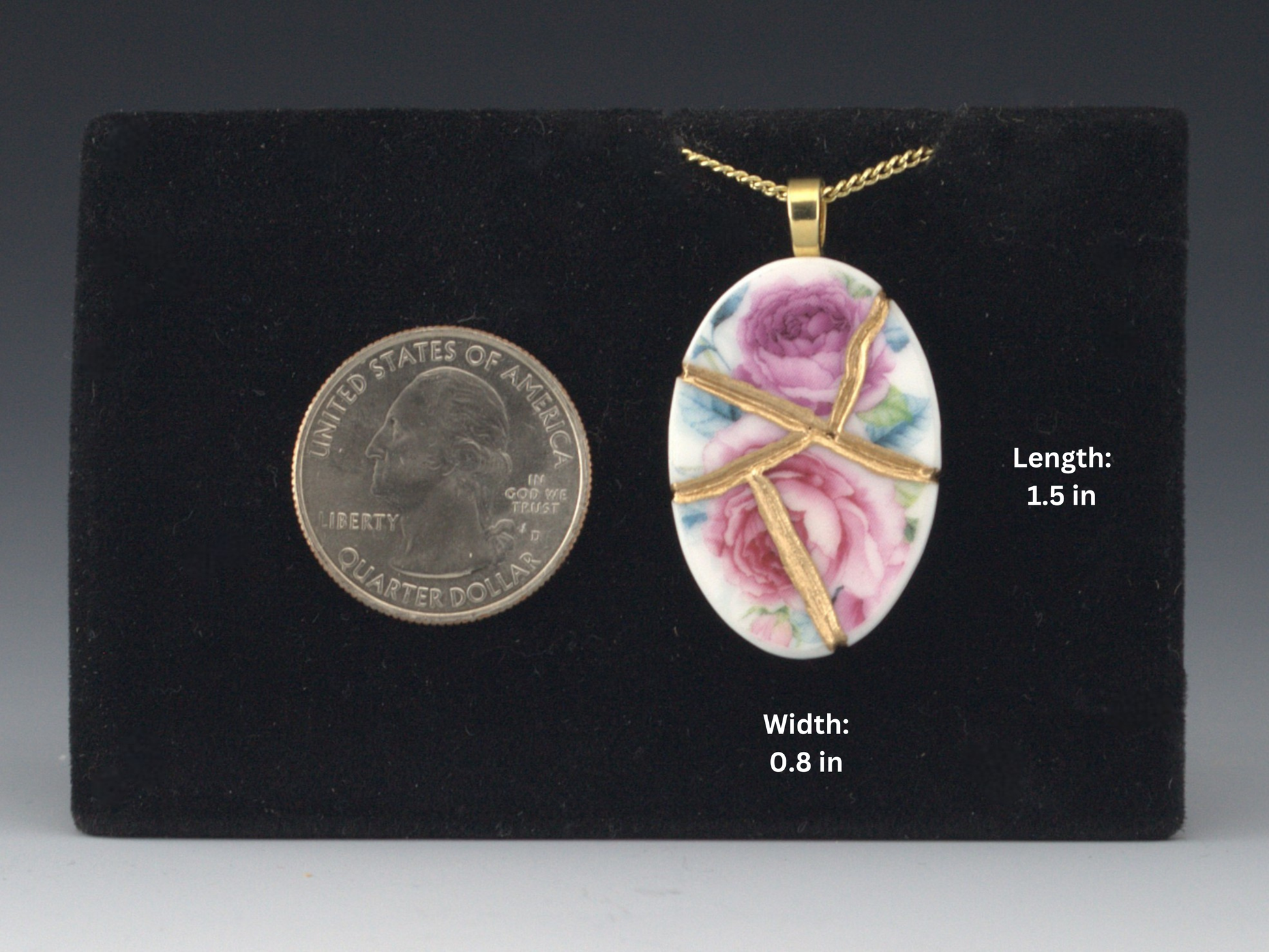 Pink& Purple Rose Kintsugi Necklace Kintsugi Reborn