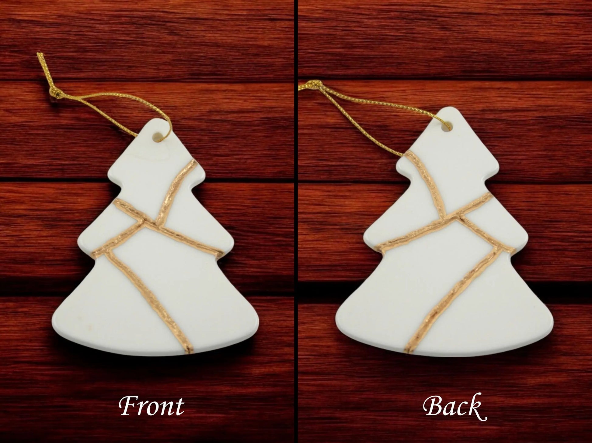 Christmas Tree shaped Kintsugi Ornament Kintsugi Reborn