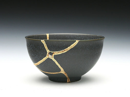 Small Black Kintsugi Teacup Kintsugi Reborn