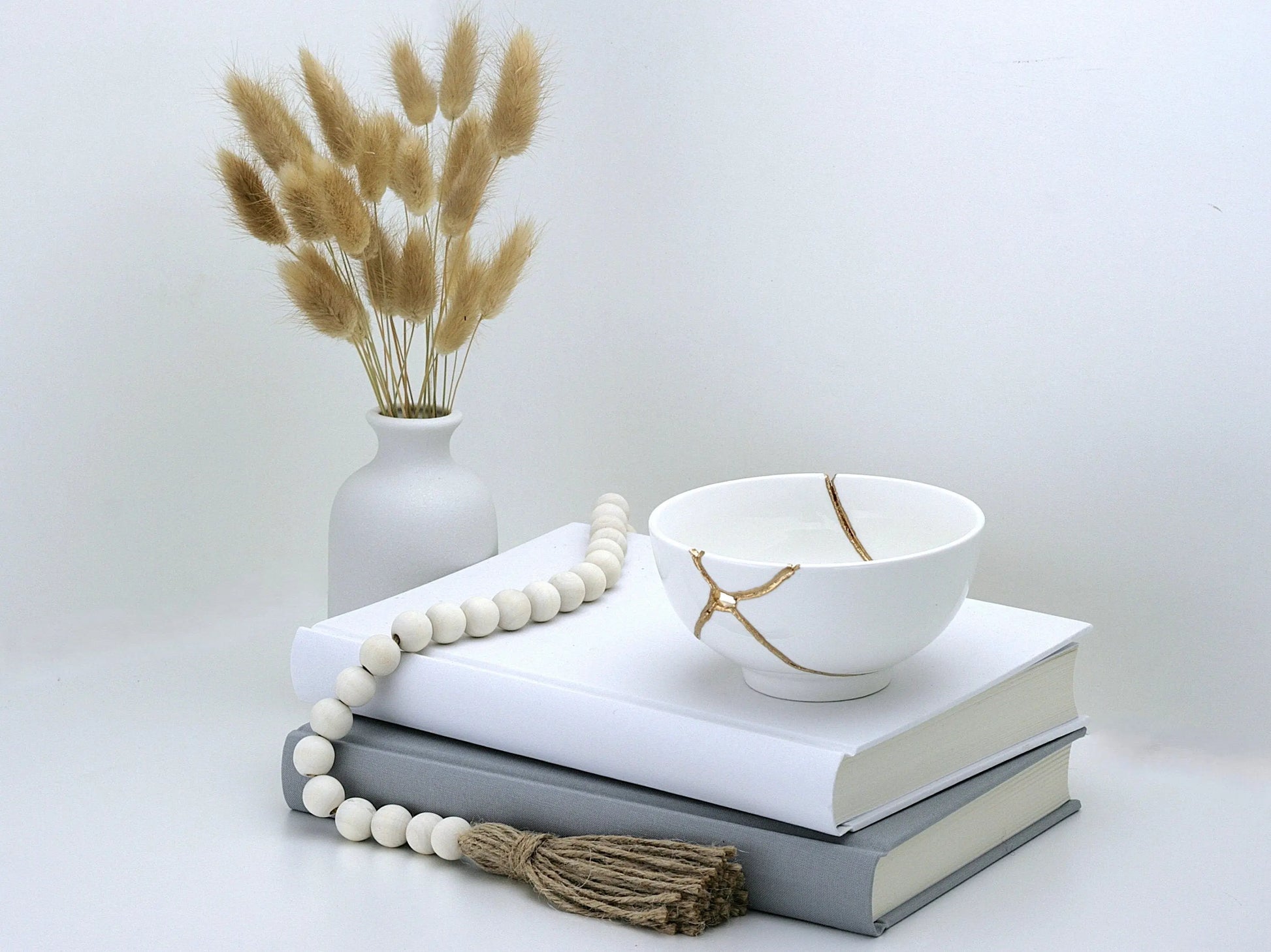 Medium White Kintsugi Bowl Kintsugi Reborn