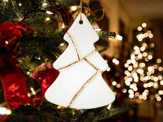 Christmas Tree shaped Kintsugi Ornament Kintsugi Reborn