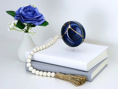 Small Dark Blue Kintsugi Dish Kintsugi Reborn