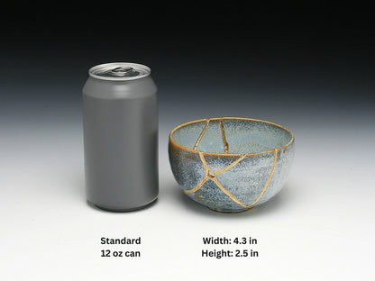Medium Gray Kintsugi Bowl Kintsugi Reborn