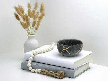 Medium Grey Kintsugi Bowl Kintsugi Reborn