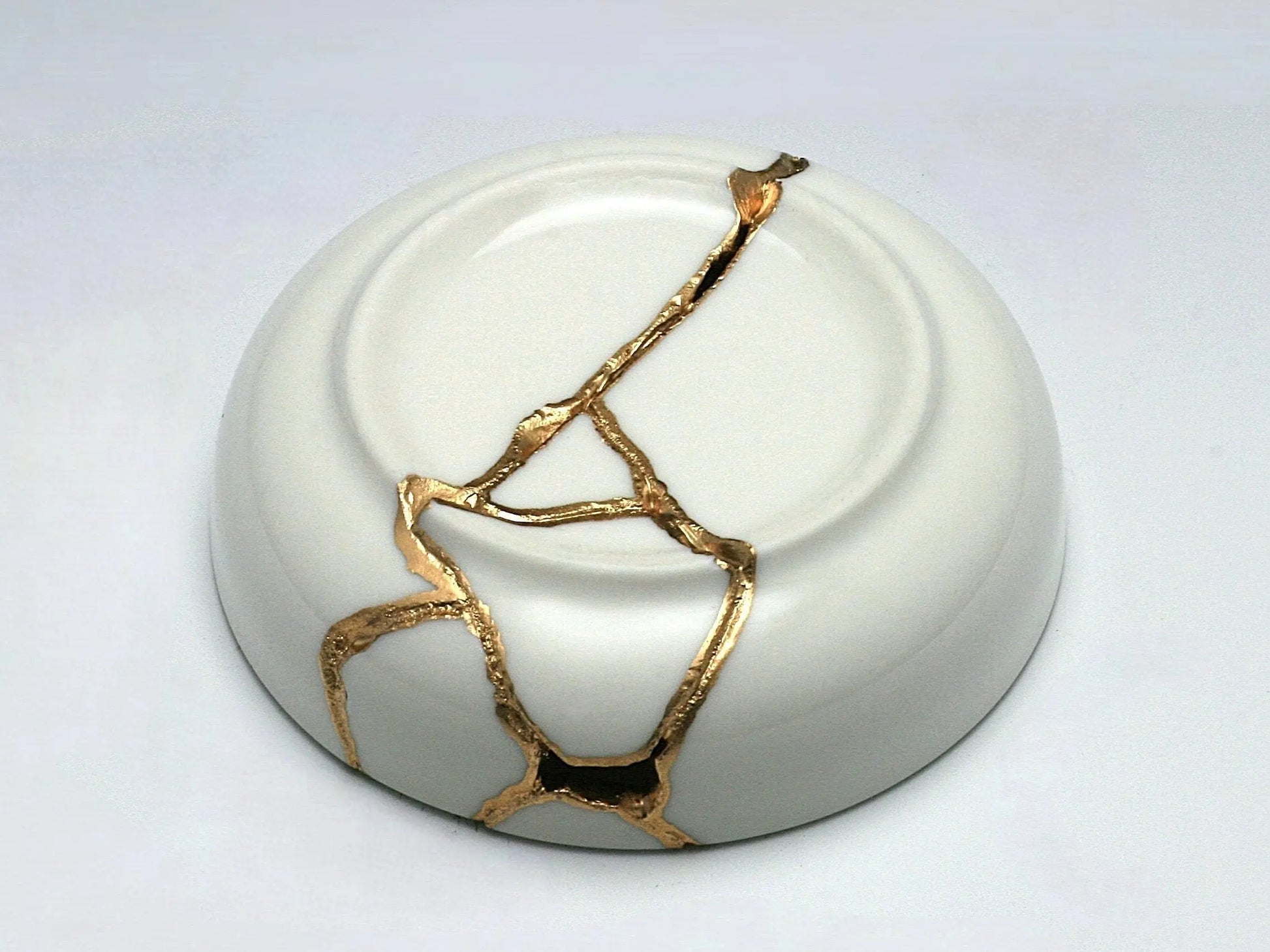 Small White Kintsugi Dish Kintsugi Reborn