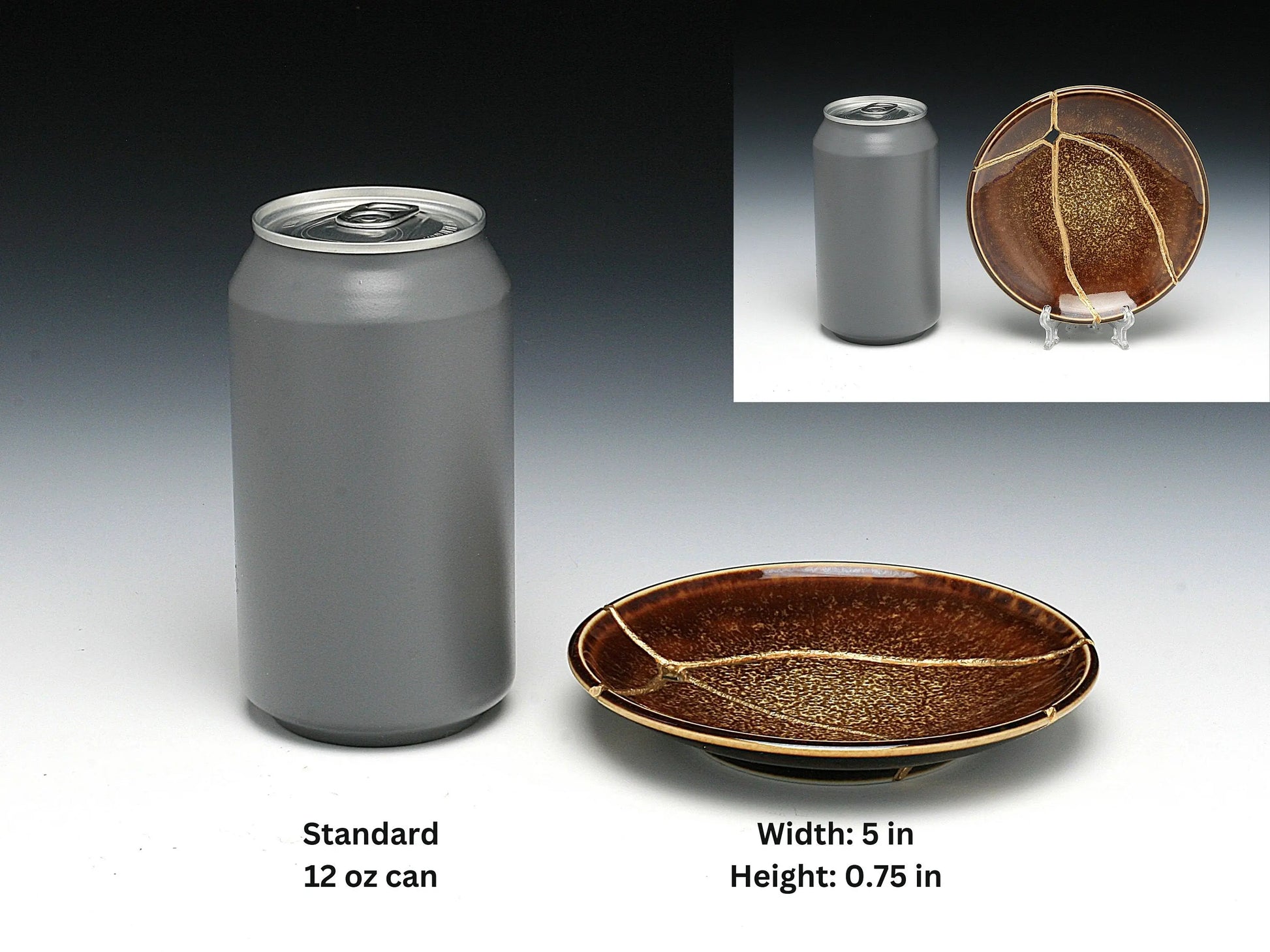 Medium Brown Kintsugi Plate Kintsugi Reborn
