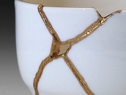 Medium White Kintsugi Bowl Kintsugi Reborn