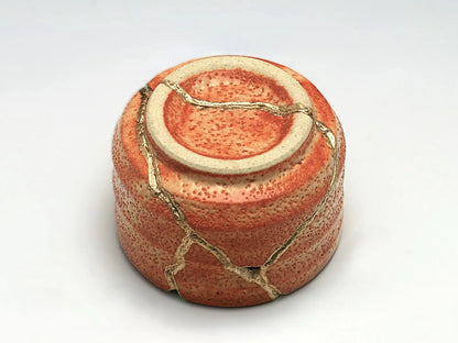 Small Orange Kintsugi Saki Cup Kintsugi Reborn