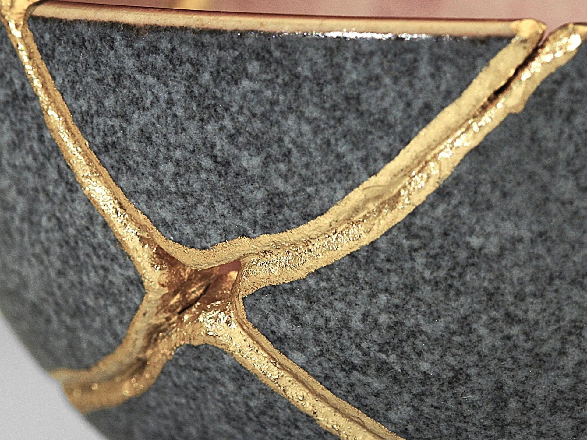 Small Pink and Gray Kintsugi Bowl Kintsugi Reborn