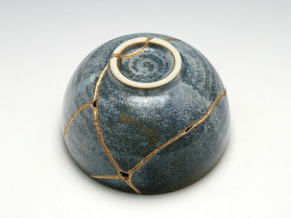 Medium Gray Kintsugi Bowl Kintsugi Reborn