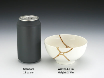 Medium White Kintsugi Bowl Kintsugi Reborn