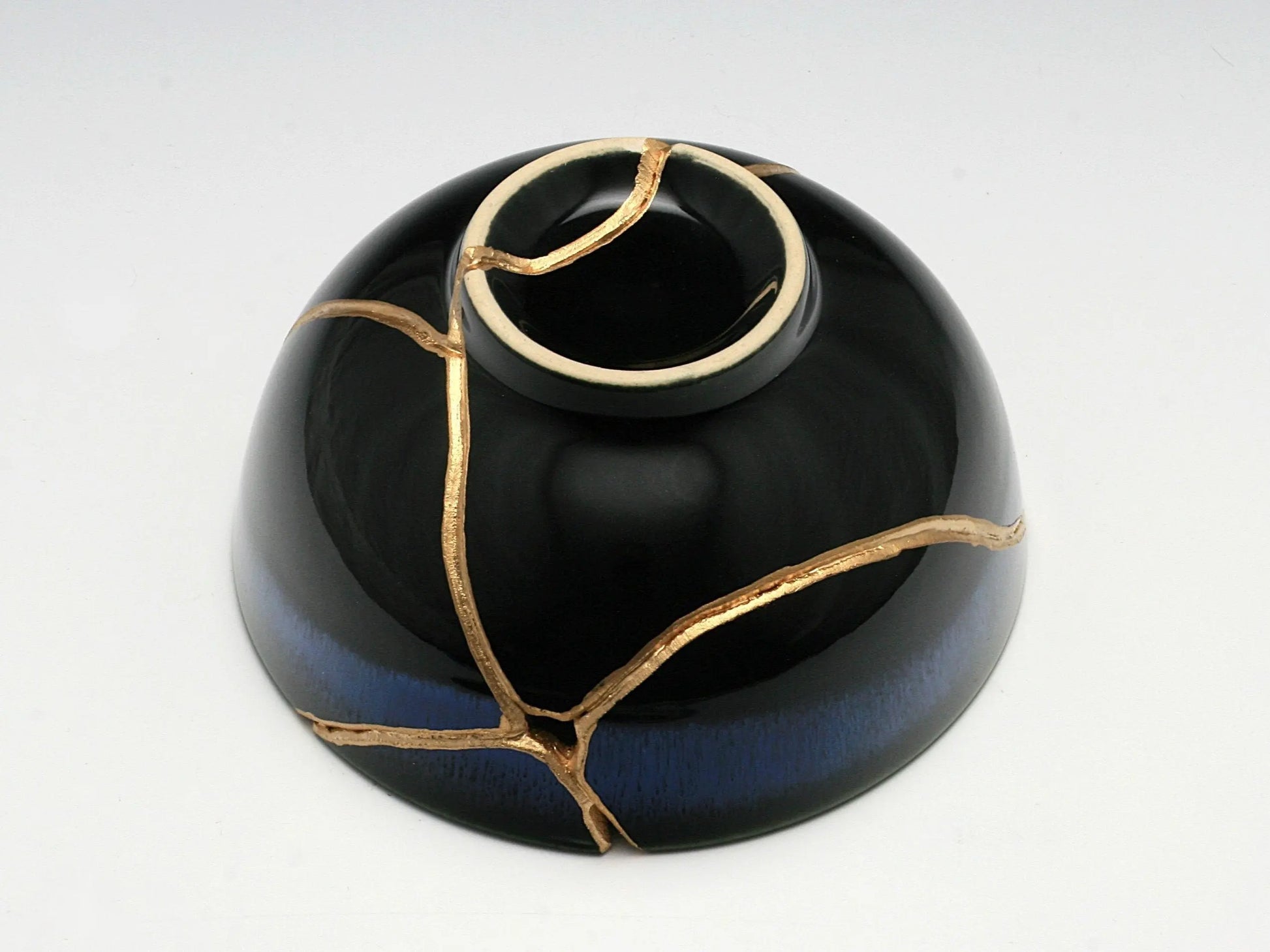 Medium Blue Kintsugi Bowl Kintsugi Reborn