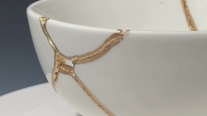 Medium White Kintsugi Bowl