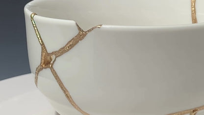 Medium White Kintsugi Bowl
