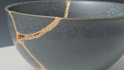 Small Black Kintsugi Teacup