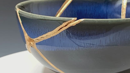 Medium Blue Kintsugi Bowl