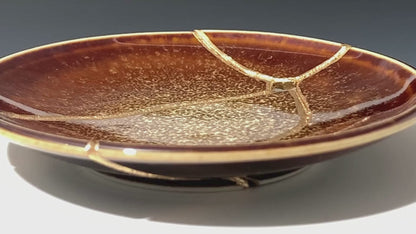 Medium Brown Kintsugi Plate
